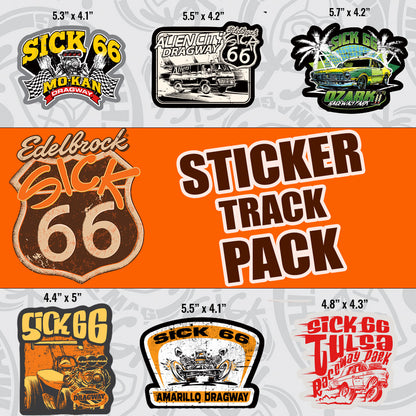 The Edelbrock Sick 66 Track Stickers